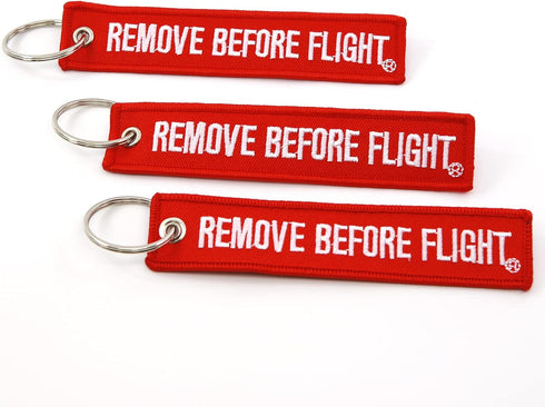 Rotary13B1 Remove Before Flight Key Chain - 3 Pack Red...