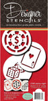Designer Stencils Casino Night Cookie Stencil Set, (Dice, Cards, Poker Chip) Beige/semi-transparent...
