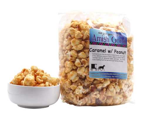 Amish Good Premium Caramel Popcorn with Peanuts * Real Butter and Coconut Oil in 12 oz Bag...