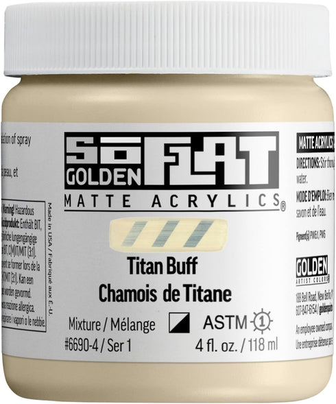 Golden SoFlat Acrylics, Titan Buff (4 fl. oz./ 118 ml Jar)...