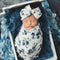 Newborn Swaddle Blanket, Baby Receiving Blanket Wrap with Headband for 0-3 Month Baby Girl and Boy(Blue), One size...