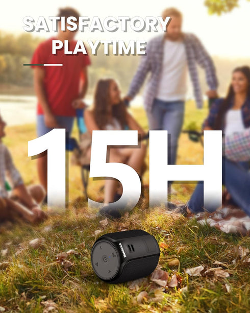 NOTABRICK Bluetooth Speakers, 15W Portable Speakers Bluetooth Wireless V5.0 with Stereo Sound, Active Extra Bass, IPX6 Waterproof Shower Speaker, ...