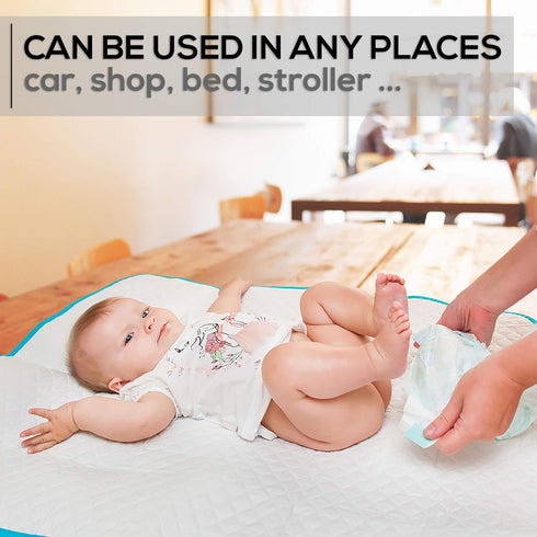 Baby Diaper Changing Mat - 31,5 x 25,5 inch Waterproof Portable Travel Changing Pad - Wipable Liners for Newborn Todlers Kids - Foldable Large Bab...