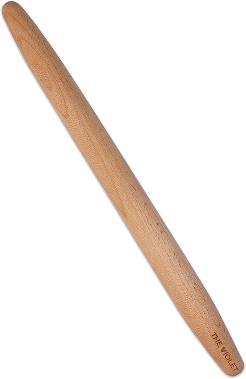 THE VIOLET Wooden French Rolling Pins for Baking, Fondant, Pasta, Dough, Pastry, Pizza, Cookies, Wood Rolling Pin, 17" Tapered Design - Essential ...