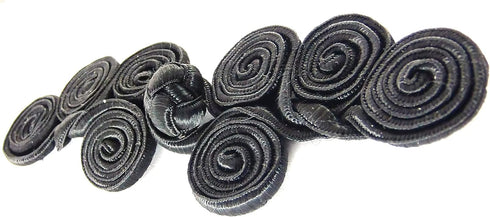 Chinese Frogs Button Closures Hook & Eye Fastener - Sewing Quilting Renaissance Dance Hawaiian Bridal Costumes Outfit Drapery Decor- Black-Very La...