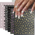 6Sheets Star Nail Art Stickers, 3D Self-Adhesive Purple Gold Silver Black White Stars Nail Design Sticker Starlight Nail Decals for Women DIY Fren...