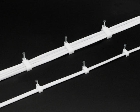SinLoon 300pcs Cable Clips with Steel Nails 6mm 8mm 14mm Wire Holders Durable, UV Resistant Plastic Clips Help Organize Coax, Ethernet and Other C...