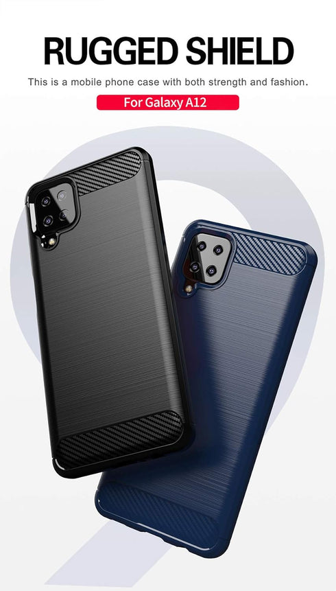 yuanming for Galaxy A12 Case,with HD Screen Protector,Shock-Absorption Flexible TPU Bumper Cove Soft Rubber Protective Case for Samsung Galaxy A12...