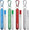 Cruise Ship Essentials,4-Pack reusable Collapsible Stainless Steel Drinking Straws with Aluminum Case,Cleaning Brush,and Keychains-Silver,Blue,Red...