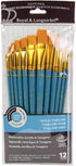 Royal Brush Manufacturing Royal and Langnickel Zip N' Close 12-Piece Brush Set, Medium Gold Taklon...