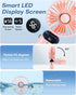 Portable Handheld Fan, 4000mAh Battery Operated Hand Fan with LED Display, 90°Foldable Hand Held Fan with Base, USB Rechargeable Fan for Outdoor I...