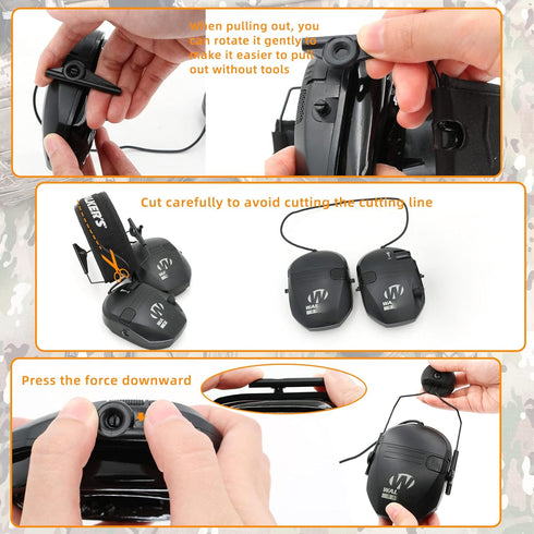 ARC Rail Adapters Accessories for Walker Electronic EarMuffs,1Pair Black Mounting Adapter...