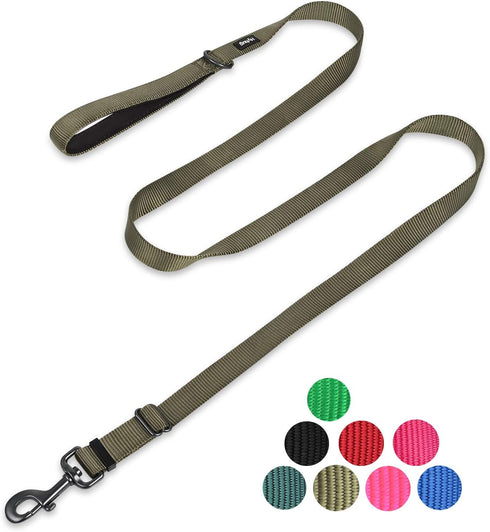 Hyhug Pets Upgraded Adjustable 6 Feet Leash with Super Soft Neoprene Padded Handle - Tough Nylon Lead for Medium Large Giant Female Dogs Training ...