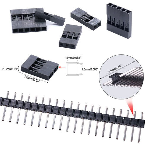 Twidec/600PCS 2.54mm Dupont Connector Kit 1/2/3/4/5/6/7 Pin Housing Connector with 2.54 Male and Female Dupont Terminals Crimping Connectors and 2...