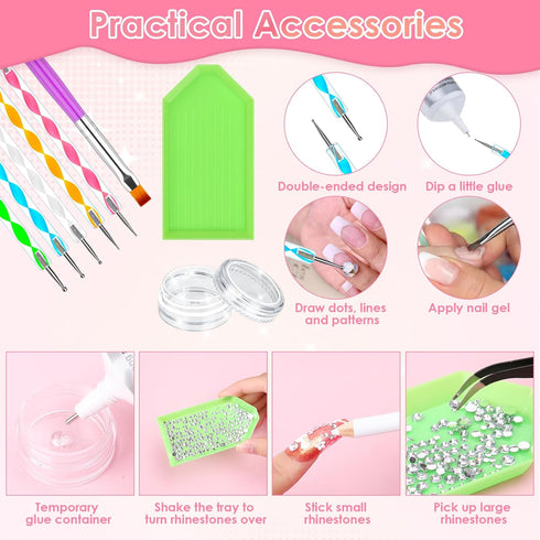 B-7000 Glue with Rhinestone Gems Kit for Crafts DIY Bead Stone Jewelry Include 3 x 110ML Clear B-7000 Glue Flatback Crystal Rhinestones Dot-Brush ...