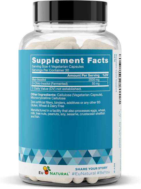 Regulate Menstrual Cycle Support – Hormone Balance at Optimal 40:1 Myo-Inositol & D-Chiro Inositol – PCOS Supplement for Period Consistency, Menst...