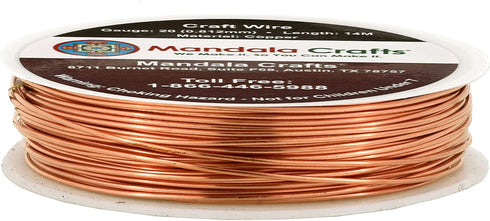 Mandala Crafts Bare Copper Wire for Jewelry Making 20 Gauge Wire for Wrapping - Pure Copper Crafts Wire Bendable Beading Jewelry Wires - 15 Yds So...