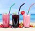 Senneny Set of 5 Stainless Steel Straws with Silicone Flex Tips Elbows Cover, 2 Cleaning Brushes and 1 Portable Bag Included (Colorful)- 8mm diame...