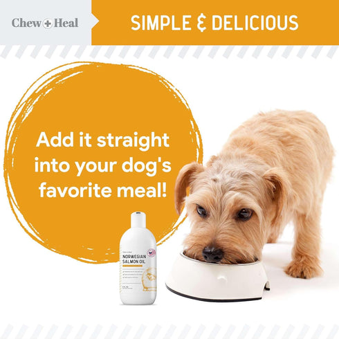 Norwegian Salmon Oil for Dogs - 8 oz of Fish Oil for Dogs Skin and Coat - Contains Omega 3 Fatty Acids - Made in The USA...