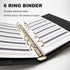 A6 Refillable 6 Ring Faux Leather Budget Binder,Mini Notebook Binder Cover for A6 Filler Paper,Loose Leaf Personal Planner Binder Cover with Magne...
