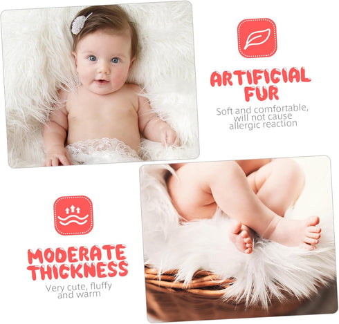 Amosfun Baby Rug Newborn Blankets for Baby Girls boy Baby Clothes White Newborn Outfit Photography Blanket Props Baby Ripple wrap Photography mat ...