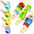 7Pcs Wooden Whistle for Kids, Cute Cartoon Animal Bird Whistle Set, Musical Instrument Early Learning Props Party Favors for Girls Boys...