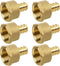 JUWO PEX Fitting, 1/2" Female NPT to 1/2" PEX Adapter for Plumbing Repairs or Remolding, Sturdy and Durable Brass Crimp Fitting (6 Pack)...