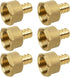 JUWO PEX Fitting, 1/2" Female NPT to 1/2" PEX Adapter for Plumbing Repairs or Remolding, Sturdy and Durable Brass Crimp Fitting (6 Pack)...
