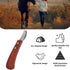 Hoof Knife, Stainless Steel Blade Curved Farrier Horse Hoof Trimmer with Non Slip Rubber Wood Handle, Multipurpose Hoof Loop Trimming Knife, for H...