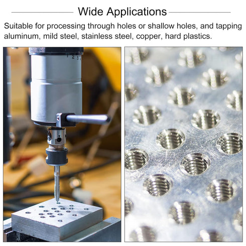 uxcell Tap & Bit Sets, M6 x 1.25 H2 Left Hand Straight Flute Machine Thread Milling Tap, 4.7mm M35 Cobalt High Speed Steel (HSS-CO) Twist Drill Bi...