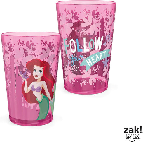 Zak Designs 14.5oz Disney Princess Nesting Tumbler Set Includes Durable Plastic Cups, Fun Drinkware is Perfect for Kids, 4pk ( Belle & Jasmine & A...