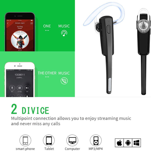 COMEXION Bluetooth Headset, Wireless Business Earpiece V4.1 Lightweight Noisy Suppression Bluetooth Earphone with Microphone for Phone/Laptop/Car ...