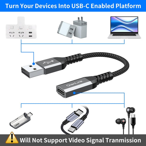 USB C Female to USB Male Adapter (2-Pack),Type C to USB A Charger Cable Converter for iPhone 15 14 13 12 11 Pro Max Plus, Samsung Galaxy Note 20 S...