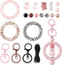 Magibeads 25Pcs Cow Bear Theme Silicone Beads for Keychain Making Kit 15mm Round Focal Beads Big Silicone Loop Rings Rhinestone Spacer Beads for C...