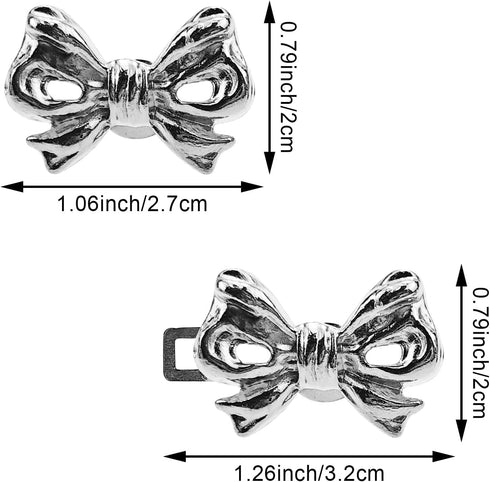 8 Pairs Cute Metal Bows Buttons, Pants Waist Tightener, Detachable Adjustable Bow Jean Buttons, Pant Waist Tightener Adjuster Waist Smaller for Me...