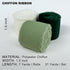 Cream & Green Silk Ribbon, Handmade Chiffon Ribbon 1.5" x 7Yd 3 Rolls, for Gifts Wrapping, DIY Crafts, Wedding Invitations, Bridal Bouquets...