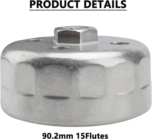 Heavy Duty 90.2mm 15Flutes Oil Filter Wrench Compatible with Land Rover and Jaguar...