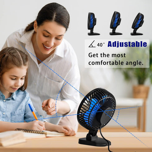 USB Fan, Small Desk Fan, 4 Inch Quiet Desktop Fan, USB Plug in, 3 Speeds, Personal Fan For Office,Home,Bedroom,Study,Powerful Airflow, 40°Tilting,...