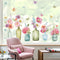 wondever Spring Flowers Window Clings Floral in Jars Butterflies Glass Sticker Decal Anti Collision Double-Side Static Window Decals for Home Glas...