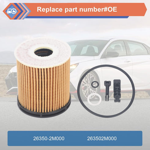 ZONFANT 2 Pcs Engine Oil Filter Compatible With Hyundai KIA Vehicle Accent Elantra Kona Santa Fe Tucson Venue 1.6L 2020-2023, Rio K5 Sorento 1.6L ...