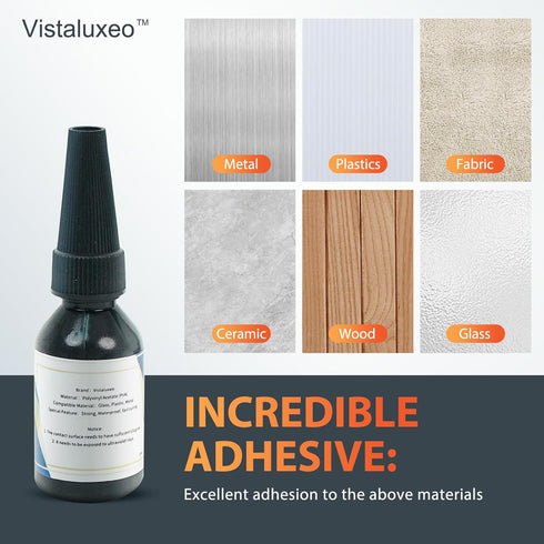 UV Glue Kit with uv light, Liquid Plastic Welder, Glass repair fluid, Cures Quickly, Plastic, Glass, Metal Adhesive Repair for Home, Outdoors. (2P...