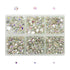 AD Beads 4300 Pieces Flat Back Nail Art Rhinestones Round Beads 6 Sizes (2-6.5mm) with Storage Organizer Box,Rhinestones Picking Pen for Nail Art ...