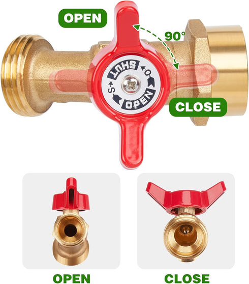 WADEO IBC Tank Fitting, 2.36'' Fine Thread Adapter for 275-330 Gallon IBC Tote Tank, IBC Tote Aadpter with Brass Hose Faucet Valve (3/4" Female NP...