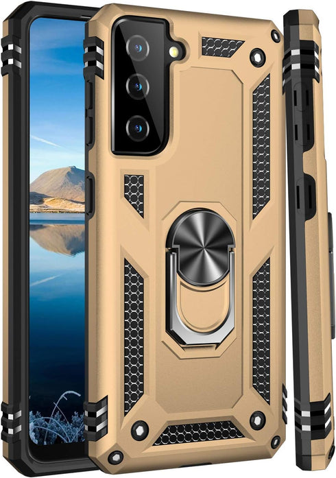 IKAZZ for Galaxy S21 Case,Military Grade Shockproof Heavy Duty Protective Phone Cover Pass 16ft Drop Test with Magnetic Kickstand Car Mount Holder...