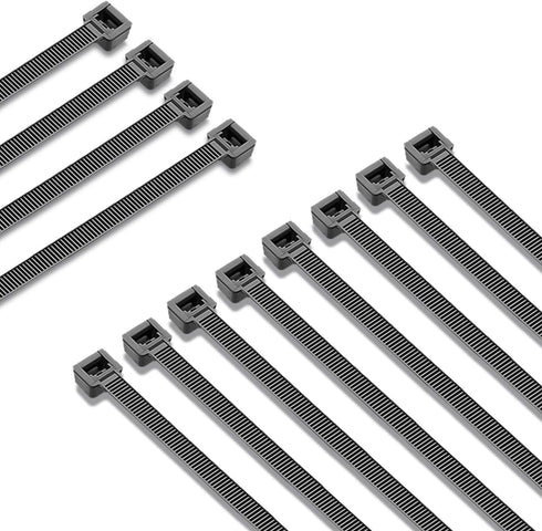 Black Cable Zip Ties Heavy Duty 18 Inch, 50Pcs Plastic Wire Ties with 200lb Strength, Large Zip Ties Heavy Duty Big Cable Ties Extra Long Tie Wrap...