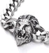 COOLSTEELANDBEYOND Heavy and Study Mens Biker Stainless Steel Lion Head Curb Chain Bracelet, Polished, Punk Rock...