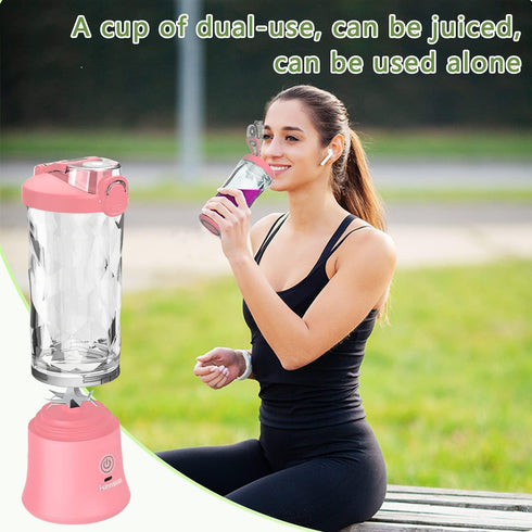 Portable Blender, Personal Size Blender for Shakes and Smoothies with 6 Blades, 20 Oz Mini Blender Cup with Travel Lid and USB Rechargeable for Of...