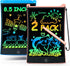bravokids 2 Pack LCD Writing Tablet with Stylus, 8.5 inch Colorful Doodle Board Drawing Pad for Kids, Travel Games Activity Learning Toys, Birthda...