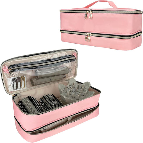 Double-Layer Portable Waterproof Travel Carrying Case for Shark Flexstyle Styler/Hair Dryer/Dyson Airwrap and Hair Styler Attachments, Bag Only (P...