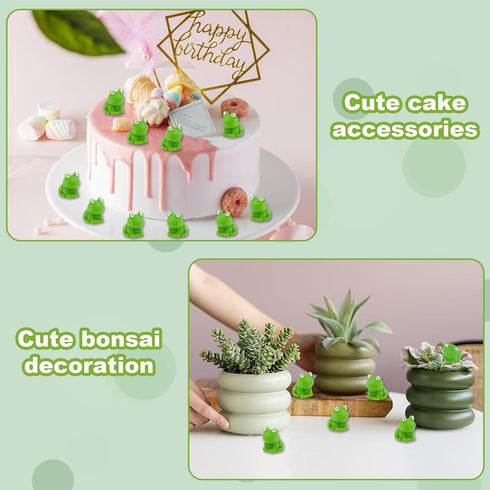 30pcs Resin Mini Frogs, Green Miniature Tiny Frog Figurines Cute Frog Decor Mini Garden Decorations Resin Animals for Landscape Dollhouse DIY Craf...